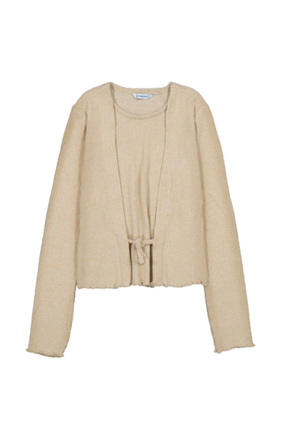 Sesame Ribbed Knit Top