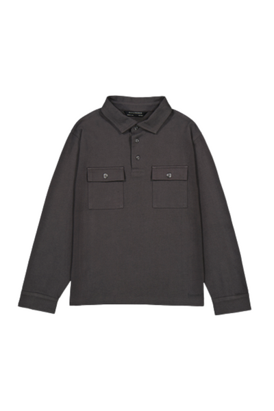 Black L/S Utility Polo