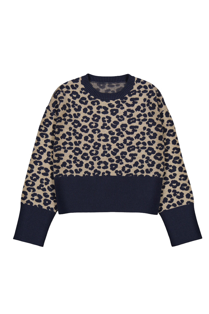 Sweater Petroleum Leopard Print