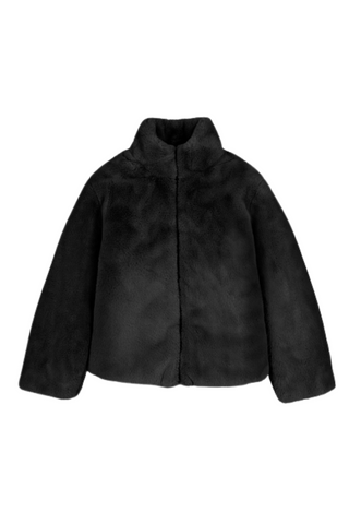 Black Faux Fur Coat