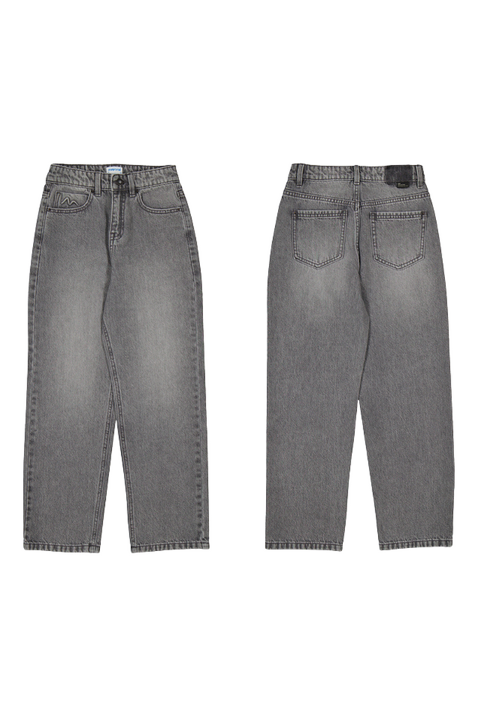 Grey Relaxed Long Denim Pants