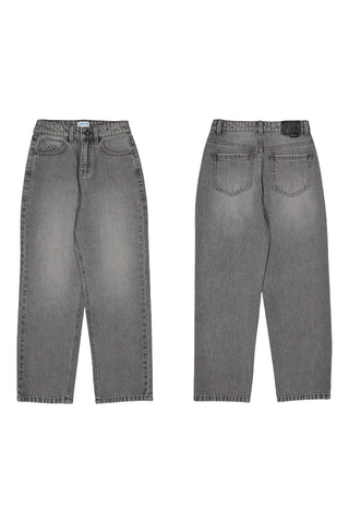 Grey Relaxed Long Denim Pants