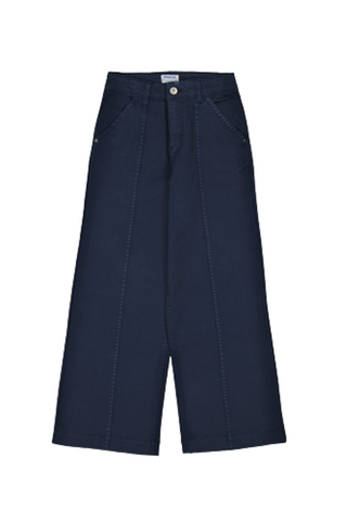Wide Leg Twill Pants - Petroleum