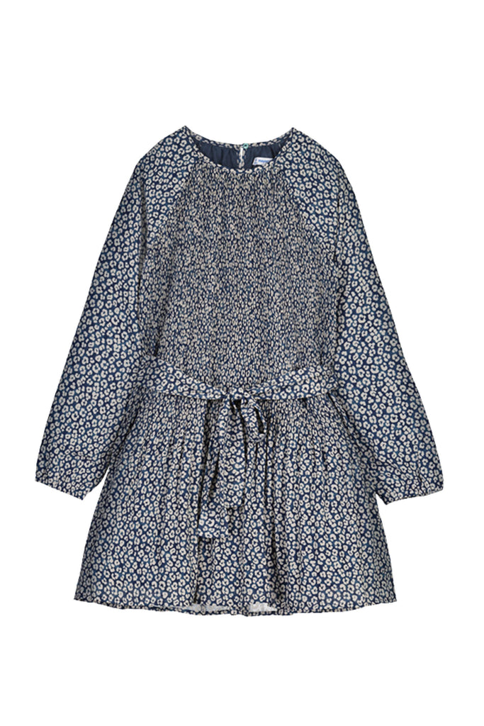 Pleated Printed Dress Petroleum