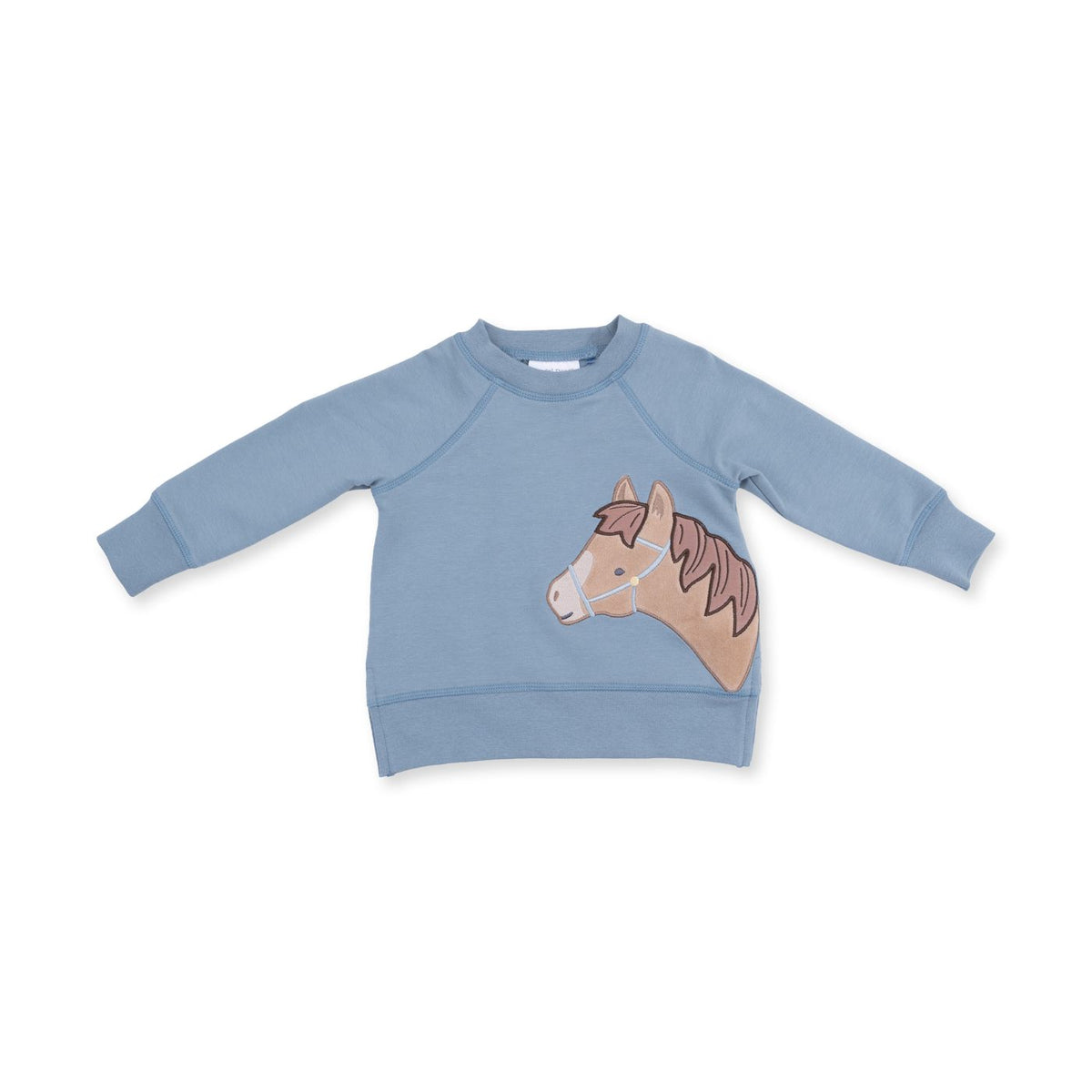 ANGEL DEAR - TB - HORSE HEAD - RAGLAN SWEATSHIRT AND JOGGER SET - BLUE