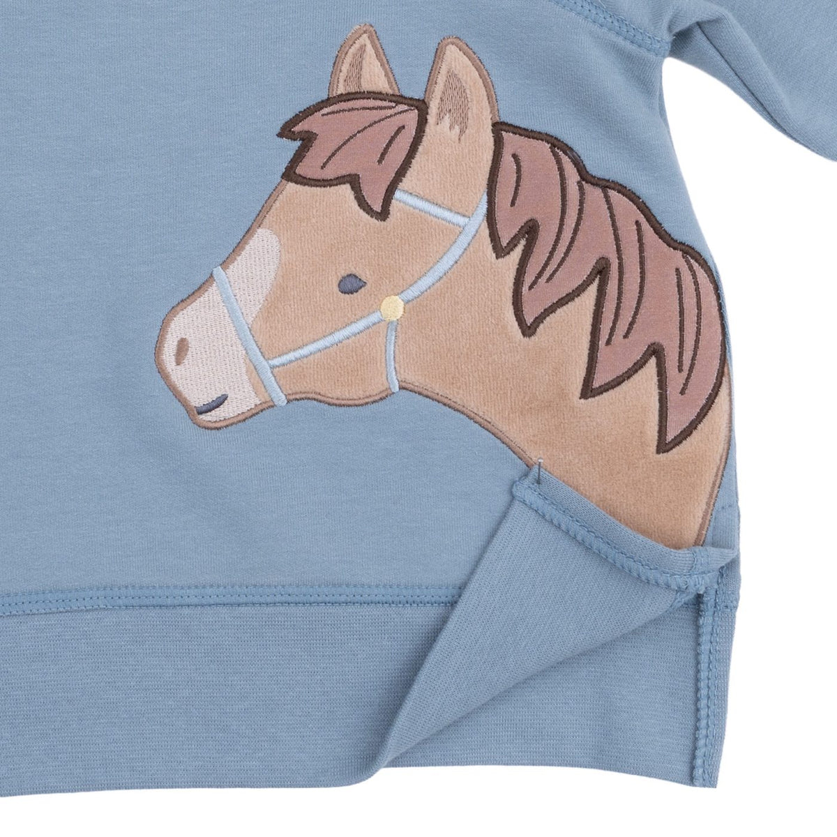 ANGEL DEAR - TB - HORSE HEAD - RAGLAN SWEATSHIRT AND JOGGER SET - BLUE
