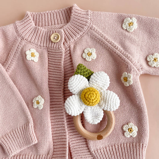 BLUEBERRY HILL - T&B - TEETHER - WHITE FLOWER