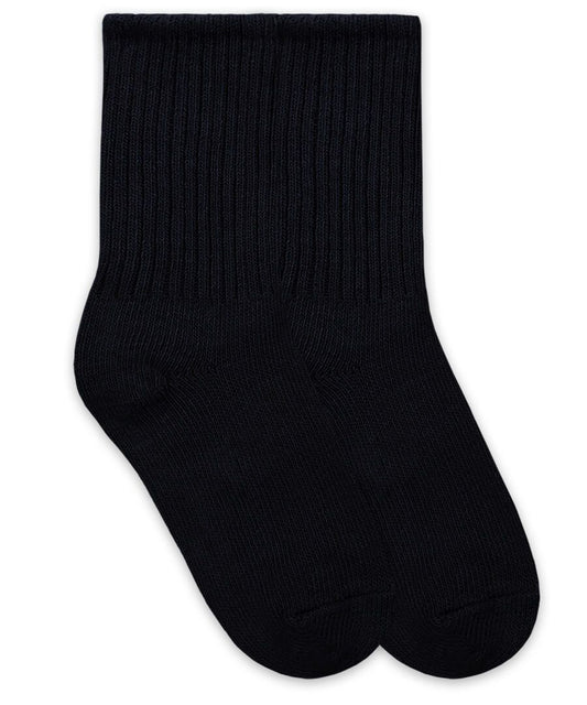Jefferies Socks - School Uniform Rib Crew Socks - Black
