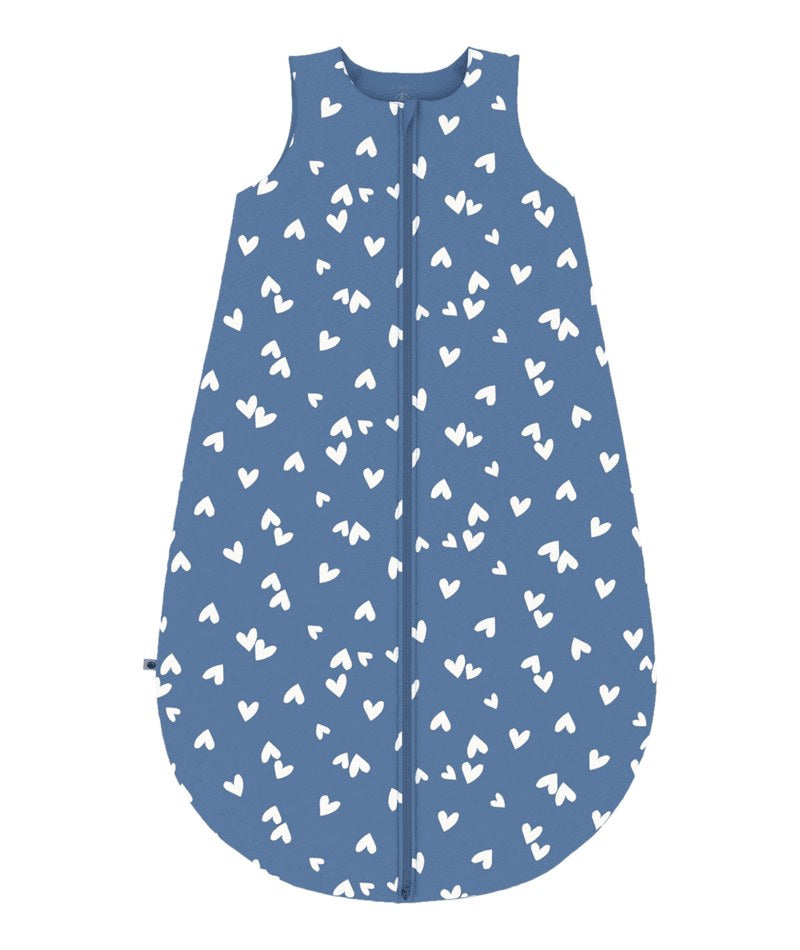Petit Bateau baby heart print bunting blue white