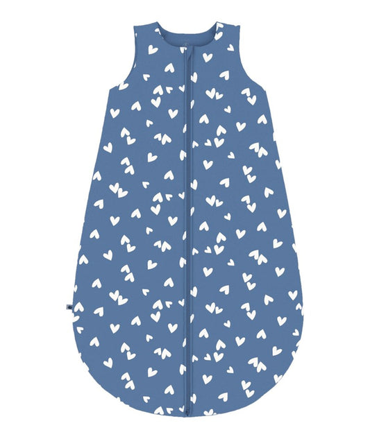 Petit Bateau baby heart print bunting blue white