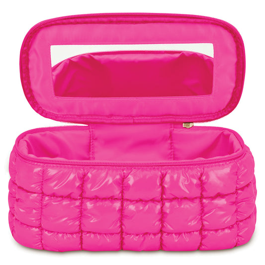 ISCREAM - ACC - SHINY PUFFER COSMETIC CASE - HOT PINK