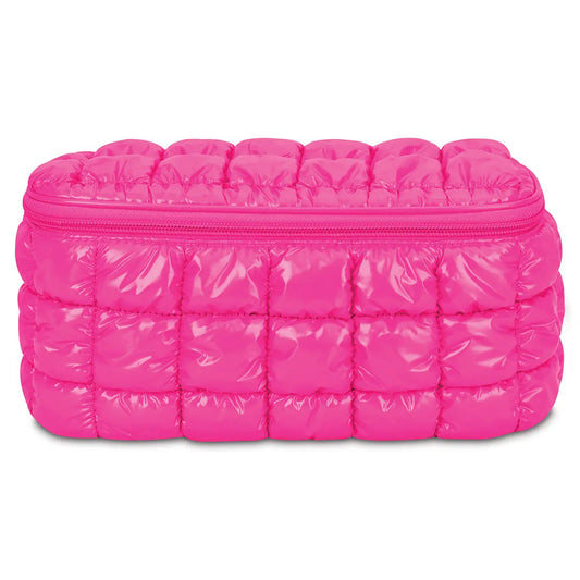 ISCREAM - ACC - SHINY PUFFER COSMETIC CASE - HOT PINK