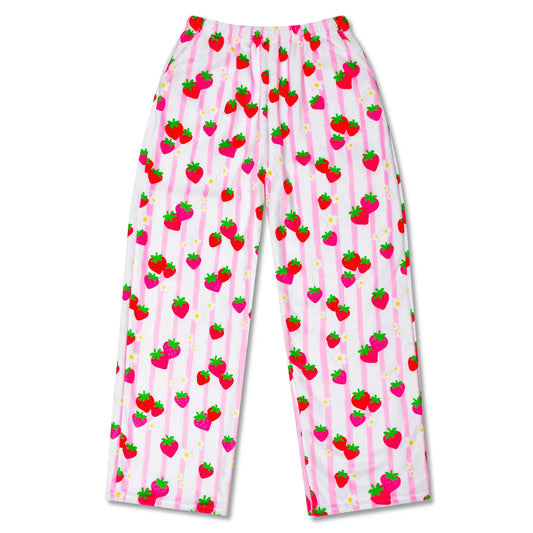 ISCREAM - BG - STRAWBERRY STRIPES PLUSH PANTS - PINK