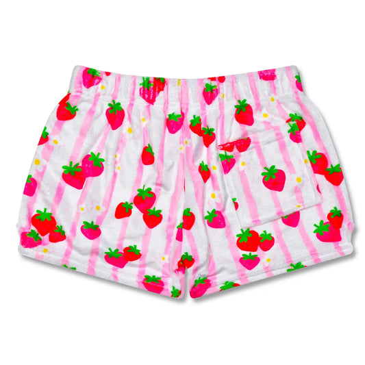 ISCREAM - BG - STRAWBERRY STRIPES PLUSH SHORTS - PINK