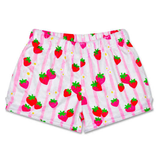 ISCREAM - BG - STRAWBERRY STRIPES PLUSH SHORTS - PINK