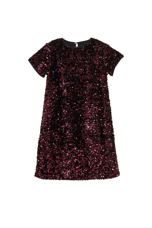 Robo - Wine Velour Sequin Dress