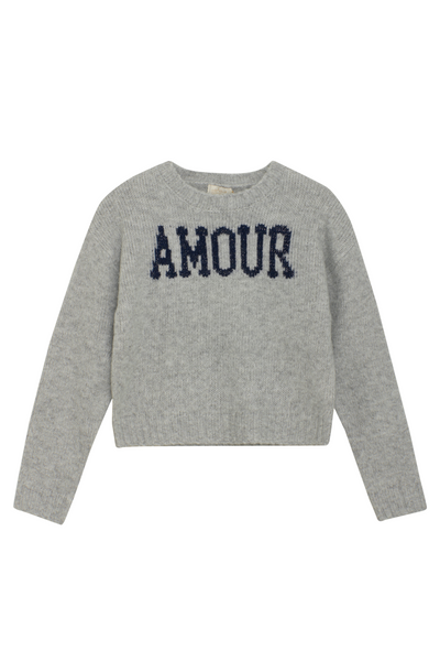 Robo - "Amour" Light Grey Melange Knit Pullover