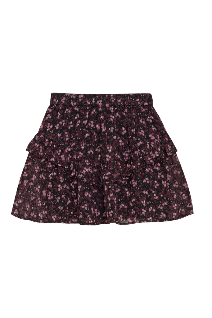 Robo - Black Floral Dobby Skirt