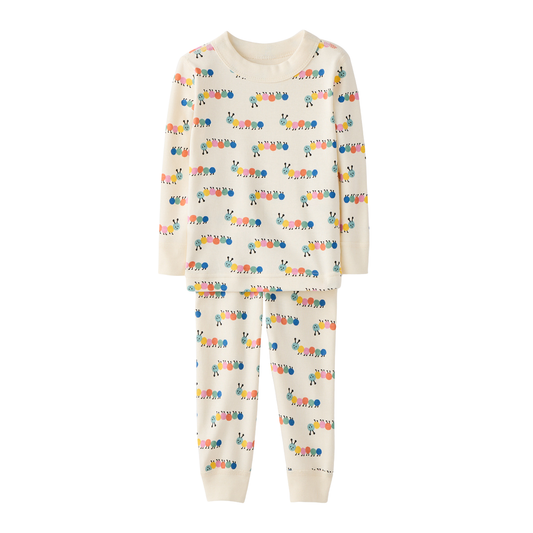HANNA ANDERSSON - TB - KIDS LONG JOHN PAJAMA SET - COLORFUL CATERPILLAR