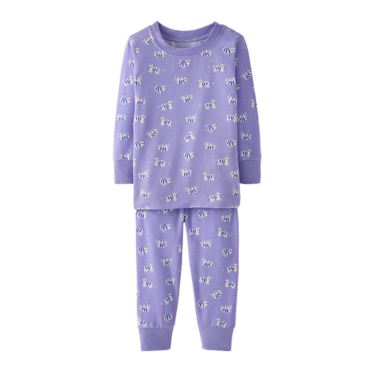 HANNA ANDERSSON - TG - KIDS LONG JOHN PAJAMA SET IN HANNASOFT - CUTE CATS ON PURPLE