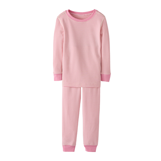 HANNA ANDERSSON - TG - KIDS STRIPED LONG JOHN PAJAMA SET IN HANNASOFT STRETCH™ - PINK