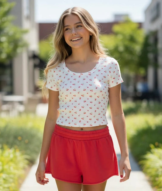 KATIE J NYC - BG - TWEEN LIVI TEE - TINY CHERRIES