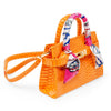 Vivid Crocodile Scarf Handbag: Orange