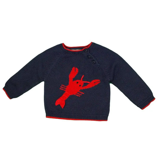 PETIT AMI & ZUBELS - TB - LOBSTER KNIT SWEATER - NAVY