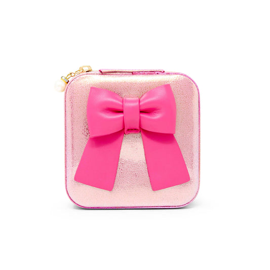 Shiny Jumbo Bow Jewelry Box: Pink