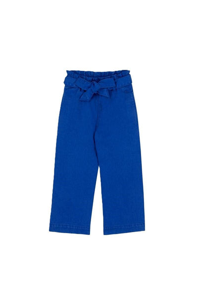 Petit Bateau - Girls Blue Tie Front Pants