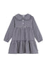 Petit Bateau - L/S Check Dress w/Collar Navy/White