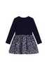Petit Bateau - L/S Solid Top Floral Bottom Dress
