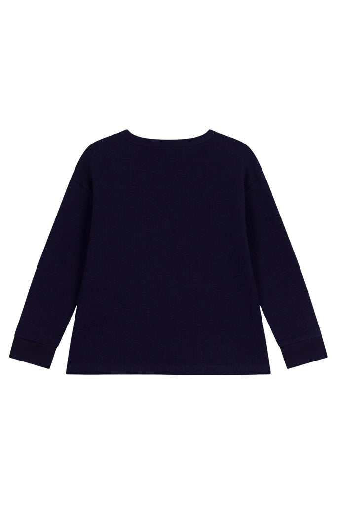 Petit Bateau - Boy L/S Logo Tee Navy