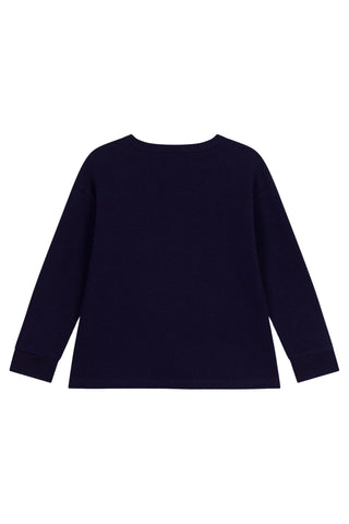 Petit Bateau - Boy L/S Logo Tee Navy