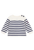 Petit Bateau - White Navy Baby Boy Stripe Sweater