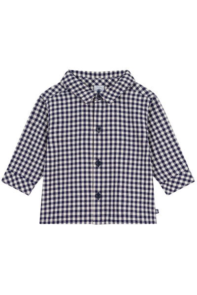 Petit Bateau - Baby Boy L/S Check Shirt Navy/White