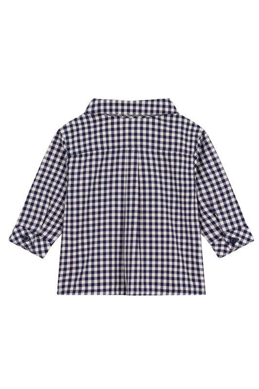 Petit Bateau - Baby Boy L/S Check Shirt Navy/White