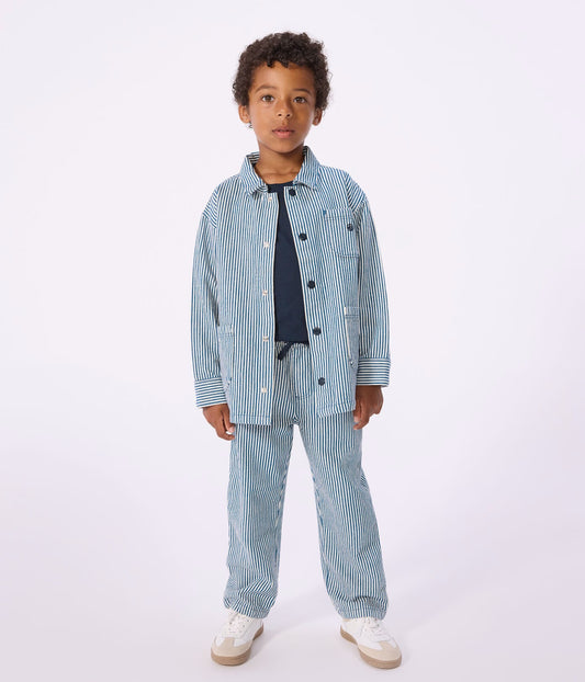 PETIT BATEAU - TB - BOY STRIPE JACKET - NAVY WHITE