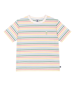 PETIT BATEAU - BB - BOY SS MULTI COLOR STRIPES TEE - WHITE MULTI