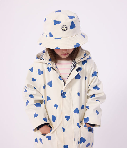 PETIT BATEAU - ACC - GIRL HEART PRINT RAIN HAT