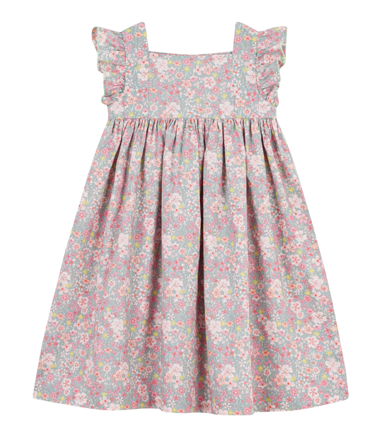 PETIT BATEAU - TG - GIRL SLEEVELESS FLORAL DRESS - MULTI