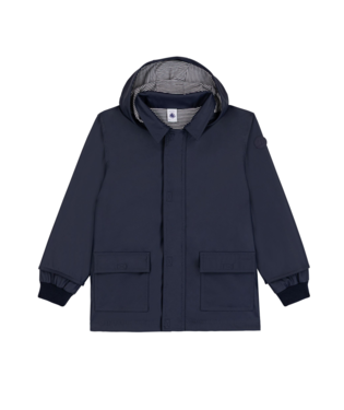 PETIT BATEAU - BB - KID HOODED RAIN JACKET - NAVY