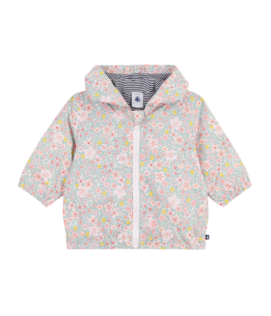 PETIT BATEAU - BBY - BABY GIRL FLORAL HOODED JACKET - MULTI
