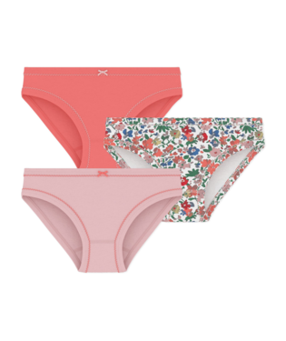 PETIT BATEAU TG GIRL 3 PACK FLORAL AND SOLID UNDERWEAR MULTI A0GIZ
