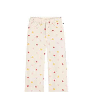 PETIT BATEAU BG GIRL MULTI HEART PRINT PANTS CREAM MULTI