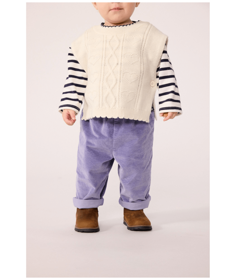 PETIT BATEAU BBY BABY GIRL CORDUROY PANTS PURPLE