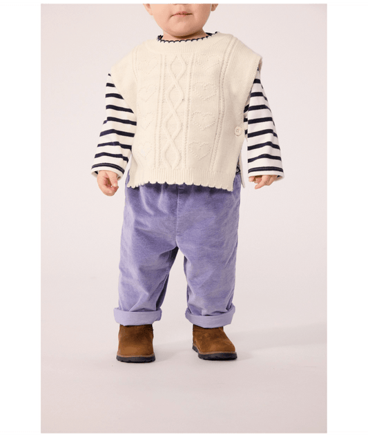 PETIT BATEAU BBY BABY GIRL CORDUROY PANTS PURPLE