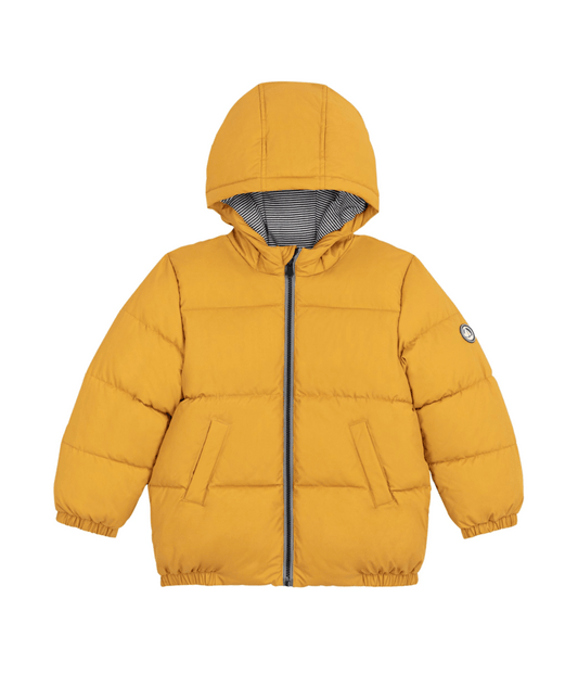 PETIT BATEAU TB KID HOODED PUFFER YELLOW