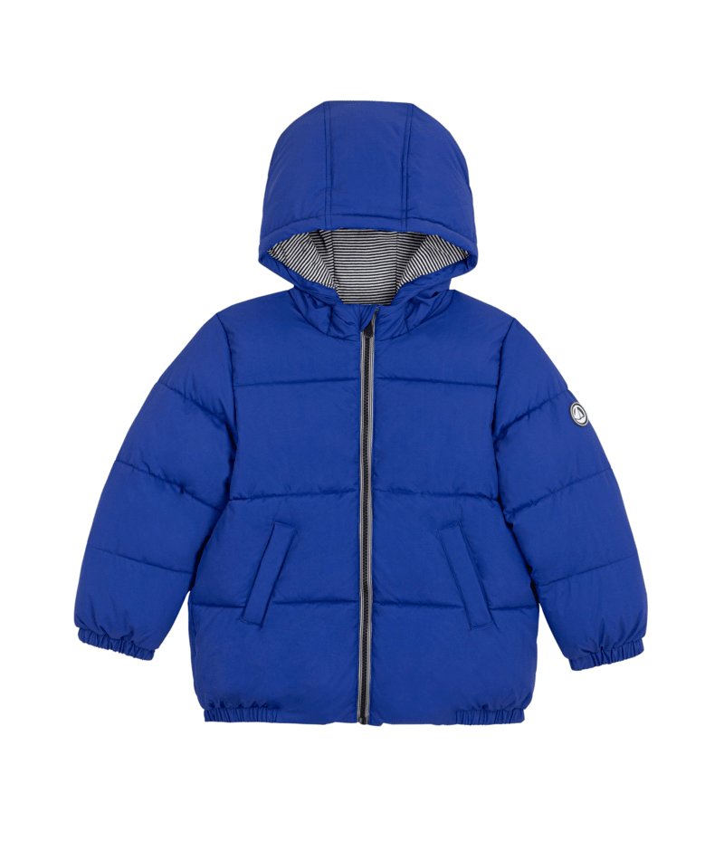 PETIT BATEAU TB KID HOODED PUFFER BLUE