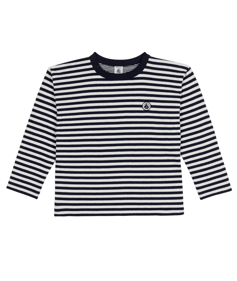 PETIT BATEAU TB BOY LS STRIPED T SHIRT NAVY CREAM